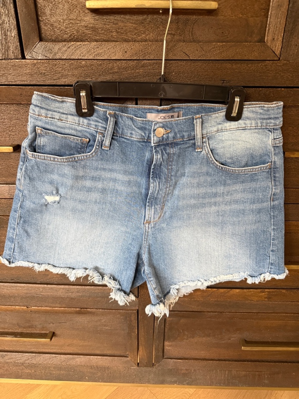 Joe's Jeans Light Wash Frayed Hem Denim Shorts